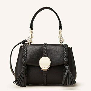 Chloe Penelope Women's Braid Detail Mini Shoulder Bag in Black (MSRP $2,090)